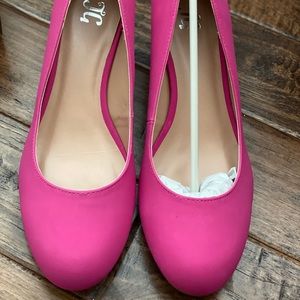 Fuchsia Pink Wedge Shoes